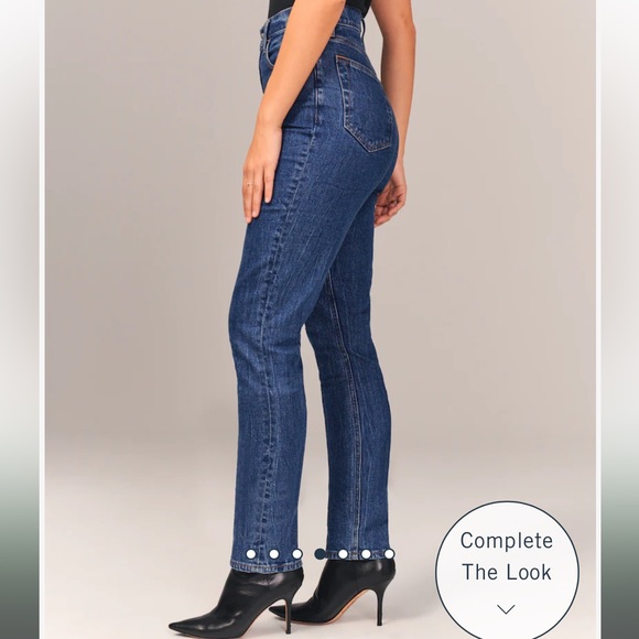 Abercrombie & Fitch Curve Love Ultra HighRise 90s Slim Straight Jean 34/18 35/20 - Picture 7 of 15